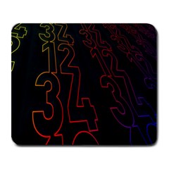 Neon Number Large Mousepads by Mariart