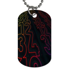 Neon Number Dog Tag (one Side)