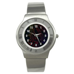 Neon Number Stainless Steel Watch