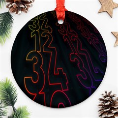 Neon Number Round Ornament (two Sides)