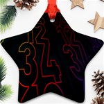 Neon Number Star Ornament (Two Sides) Front