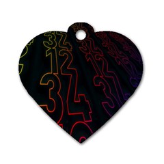 Neon Number Dog Tag Heart (one Side) by Mariart