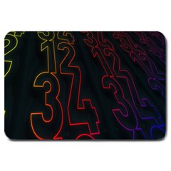 Neon Number Large Doormat  by Mariart