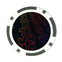 Neon Number Poker Chip Card Guard by Mariart