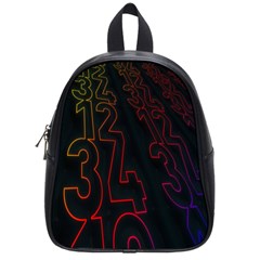 Neon Number School Bag (small)