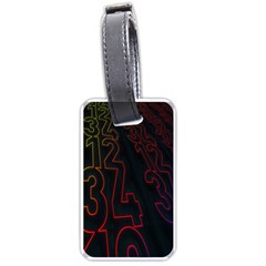 Neon Number Luggage Tags (one Side)  by Mariart