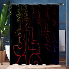 Neon Number Shower Curtain 60  X 72  (medium) 