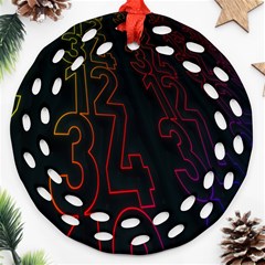 Neon Number Round Filigree Ornament (two Sides) by Mariart