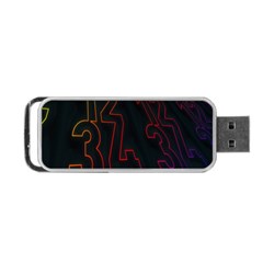 Neon Number Portable Usb Flash (one Side)