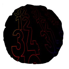 Neon Number Large 18  Premium Round Cushions by Mariart