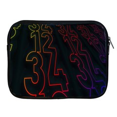 Neon Number Apple Ipad 2/3/4 Zipper Cases