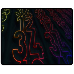 Neon Number Double Sided Fleece Blanket (medium)  by Mariart