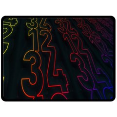 Neon Number Double Sided Fleece Blanket (large)  by Mariart