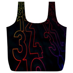 Neon Number Full Print Recycle Bags (l)  by Mariart