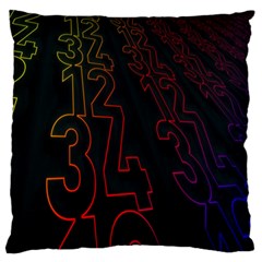 Neon Number Large Flano Cushion Case (one Side)