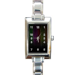 Line Rain Rainbow Light Stripes Lines Flow Rectangle Italian Charm Watch