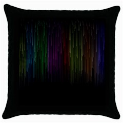 Line Rain Rainbow Light Stripes Lines Flow Throw Pillow Case (black)