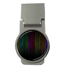 Line Rain Rainbow Light Stripes Lines Flow Money Clips (round) 