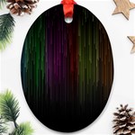 Line Rain Rainbow Light Stripes Lines Flow Oval Ornament (Two Sides) Back