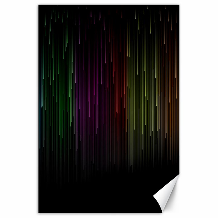 Line Rain Rainbow Light Stripes Lines Flow Canvas 20  x 30  