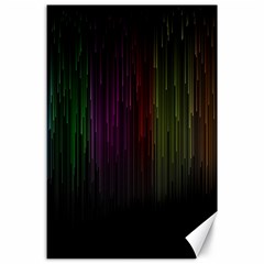 Line Rain Rainbow Light Stripes Lines Flow Canvas 24  X 36 