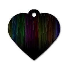 Line Rain Rainbow Light Stripes Lines Flow Dog Tag Heart (two Sides)