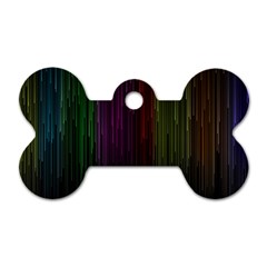 Line Rain Rainbow Light Stripes Lines Flow Dog Tag Bone (one Side)