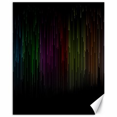 Line Rain Rainbow Light Stripes Lines Flow Canvas 11  X 14   by Mariart