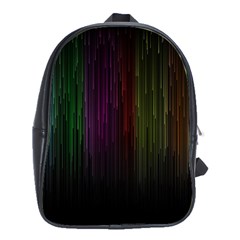 Line Rain Rainbow Light Stripes Lines Flow School Bag (large) by Mariart