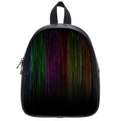 Line Rain Rainbow Light Stripes Lines Flow School Bag (small)