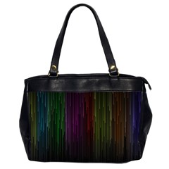 Line Rain Rainbow Light Stripes Lines Flow Office Handbags (2 Sides)  by Mariart