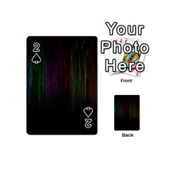 Line Rain Rainbow Light Stripes Lines Flow Playing Cards 54 (mini)  by Mariart