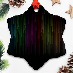 Line Rain Rainbow Light Stripes Lines Flow Snowflake Ornament (two Sides) by Mariart