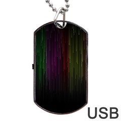 Line Rain Rainbow Light Stripes Lines Flow Dog Tag Usb Flash (two Sides) by Mariart