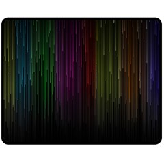 Line Rain Rainbow Light Stripes Lines Flow Double Sided Fleece Blanket (medium) 