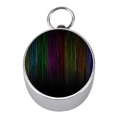 Line Rain Rainbow Light Stripes Lines Flow Mini Silver Compasses by Mariart