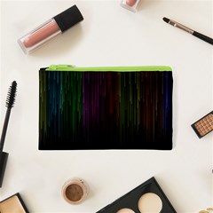 Line Rain Rainbow Light Stripes Lines Flow Cosmetic Bag (xs) by Mariart