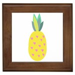 Pineapple Fruite Yellow Triangle Pink Framed Tiles Front