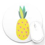 Pineapple Fruite Yellow Triangle Pink Round Mousepads Front