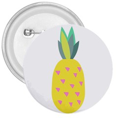 Pineapple Fruite Yellow Triangle Pink 3  Buttons by Mariart