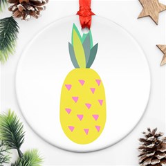 Pineapple Fruite Yellow Triangle Pink Ornament (round)