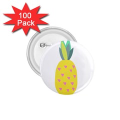 Pineapple Fruite Yellow Triangle Pink 1 75  Buttons (100 Pack)  by Mariart