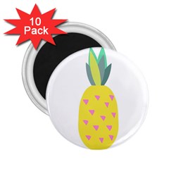 Pineapple Fruite Yellow Triangle Pink 2 25  Magnets (10 Pack)  by Mariart