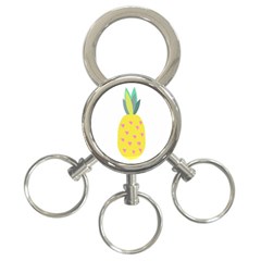 Pineapple Fruite Yellow Triangle Pink 3-ring Key Chains by Mariart