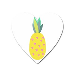 Pineapple Fruite Yellow Triangle Pink Heart Magnet by Mariart