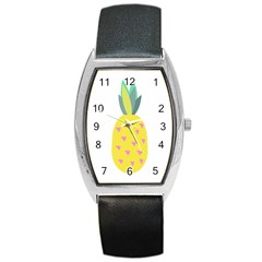 Pineapple Fruite Yellow Triangle Pink Barrel Style Metal Watch by Mariart