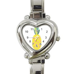 Pineapple Fruite Yellow Triangle Pink Heart Italian Charm Watch by Mariart