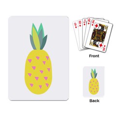 Pineapple Fruite Yellow Triangle Pink Playing Card by Mariart