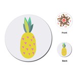 Pineapple Fruite Yellow Triangle Pink Playing Cards (Round)  Front