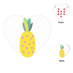 Pineapple Fruite Yellow Triangle Pink Playing Cards (heart)  by Mariart